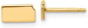 Real 925 Sterling Silver Yellow Gold-Plated KS Small State Studs Earring - 4mm x 8mm