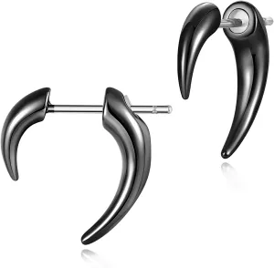 REELMAR Gothic Claw Earrings for Women Men Gold Dragon Claw Fake Gauges Earrings Ear Jacket Front and Back Earrings Wolf Tooth Horn Goth Punk Stud Earings Fantasy Jewelry