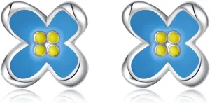 Reffeer Solid 925 Sterling Silver Cute Flower Earrings Stud for Women Teens Small Flower Stud Earrings Color Flower Earrings