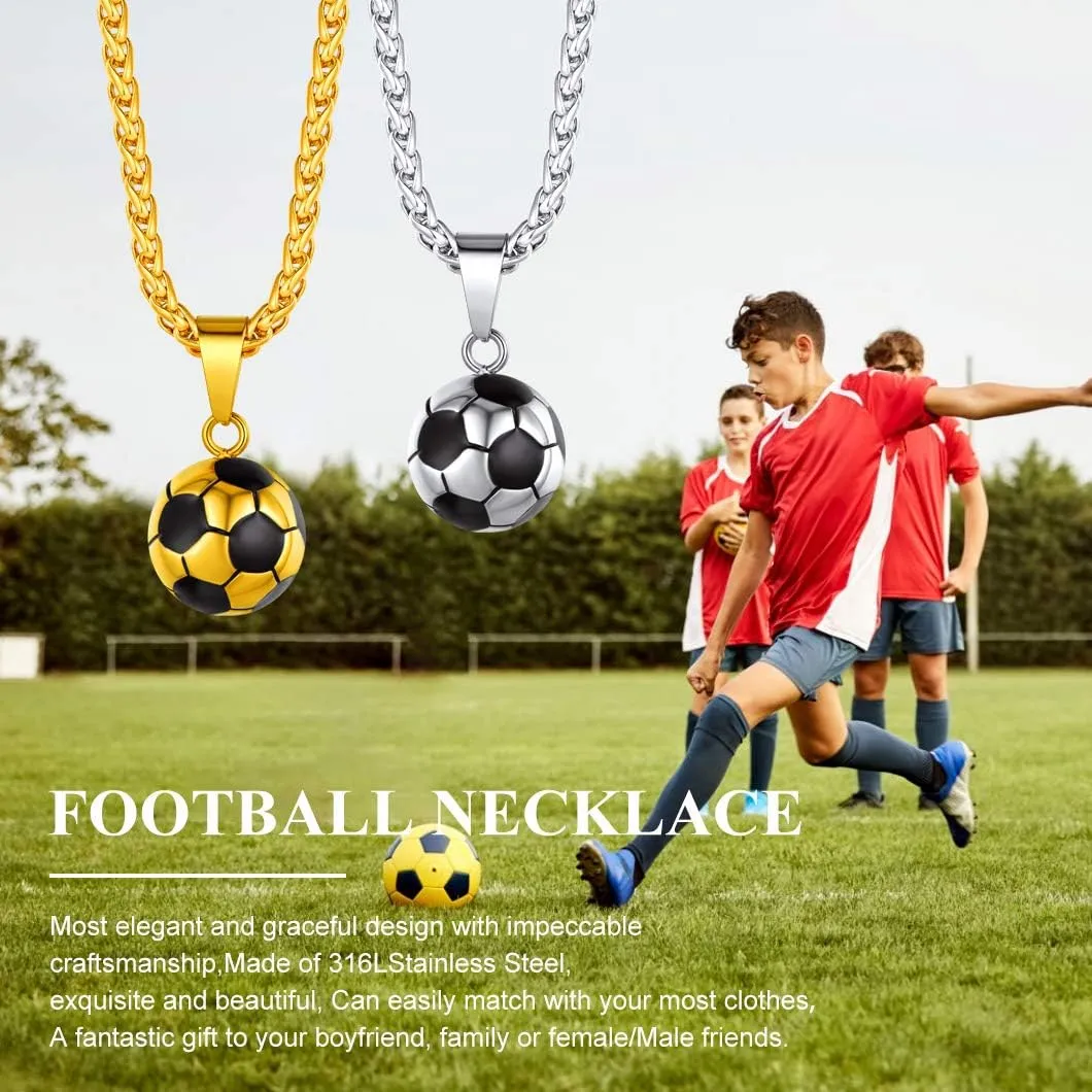 Richsteel Necklaces for Men Women Football/Basketball/Boxing Gloves/Shoes Pendant Stainless Steel Hip Hop Sports Fan Jewelry