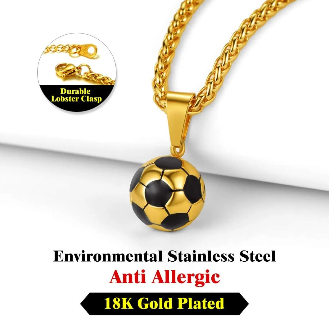 Richsteel Necklaces for Men Women Football/Basketball/Boxing Gloves/Shoes Pendant Stainless Steel Hip Hop Sports Fan Jewelry