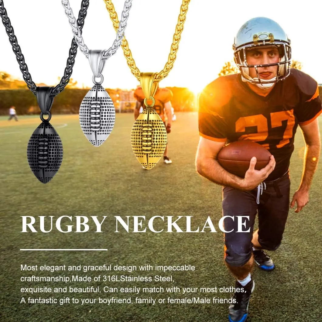 Richsteel Necklaces for Men Women Football/Basketball/Boxing Gloves/Shoes Pendant Stainless Steel Hip Hop Sports Fan Jewelry