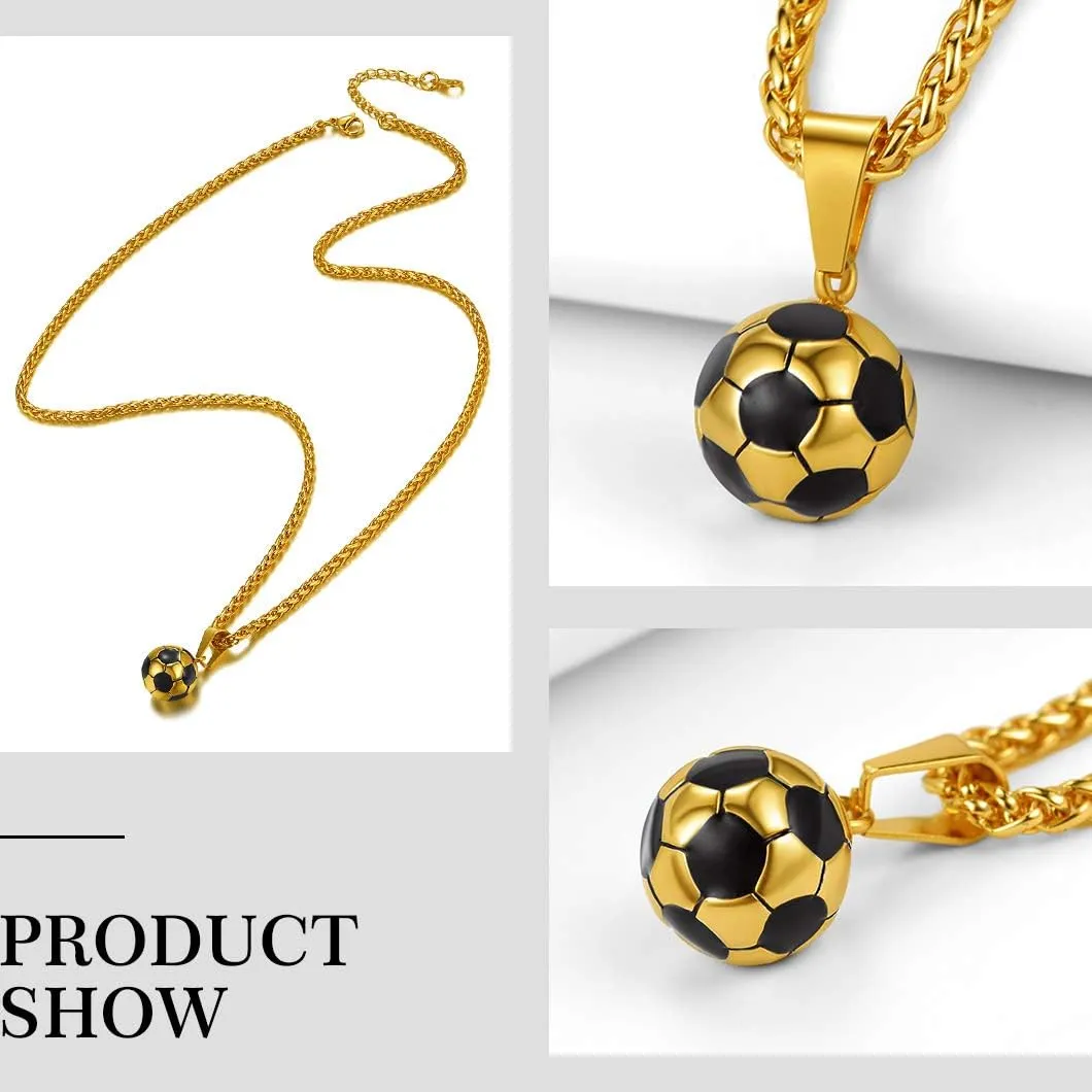 Richsteel Necklaces for Men Women Football/Basketball/Boxing Gloves/Shoes Pendant Stainless Steel Hip Hop Sports Fan Jewelry