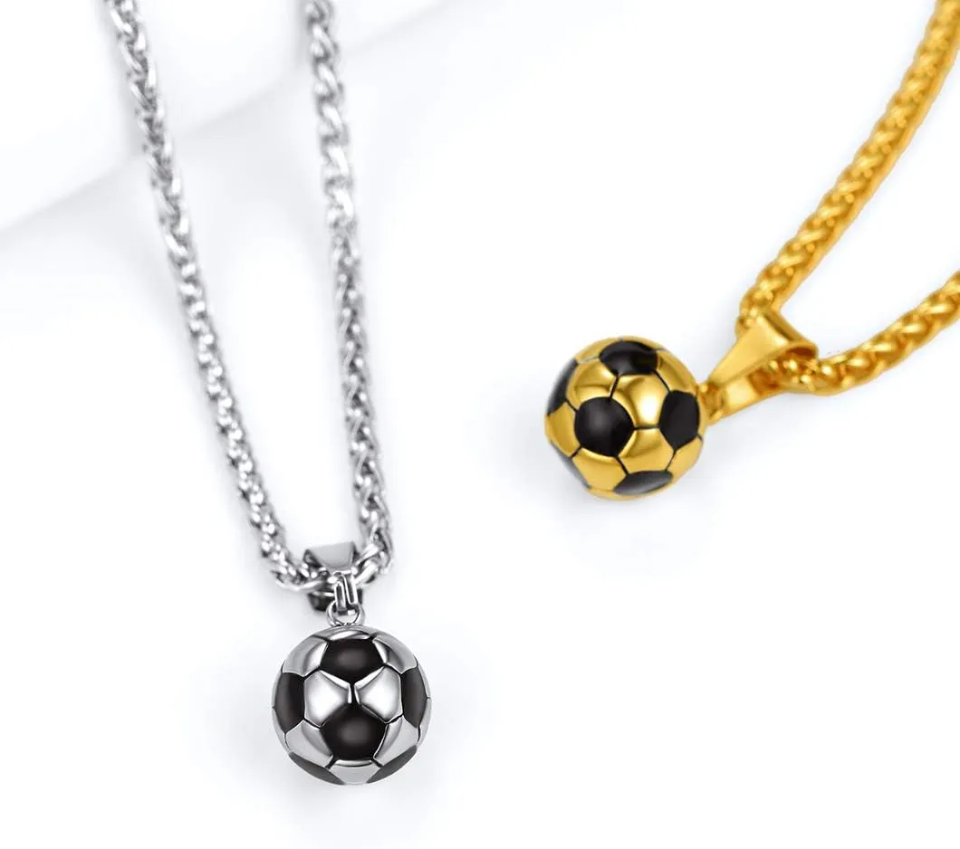 Richsteel Necklaces for Men Women Football/Basketball/Boxing Gloves/Shoes Pendant Stainless Steel Hip Hop Sports Fan Jewelry