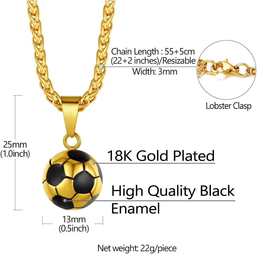 Richsteel Necklaces for Men Women Football/Basketball/Boxing Gloves/Shoes Pendant Stainless Steel Hip Hop Sports Fan Jewelry