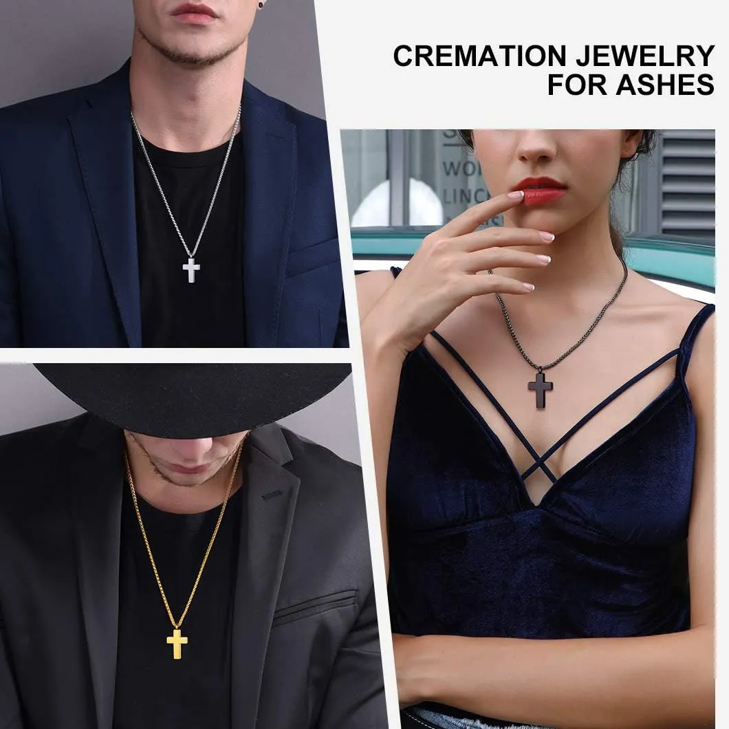 Richsteel Urn Necklaces for Ashes for Women Men Cremation Pendant Necklace for Ashes Stainless Steel Memorial Jewelry