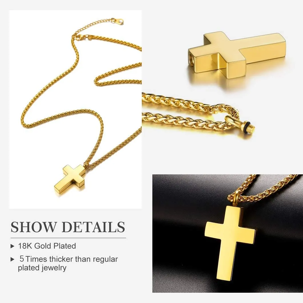 Richsteel Urn Necklaces for Ashes for Women Men Cremation Pendant Necklace for Ashes Stainless Steel Memorial Jewelry
