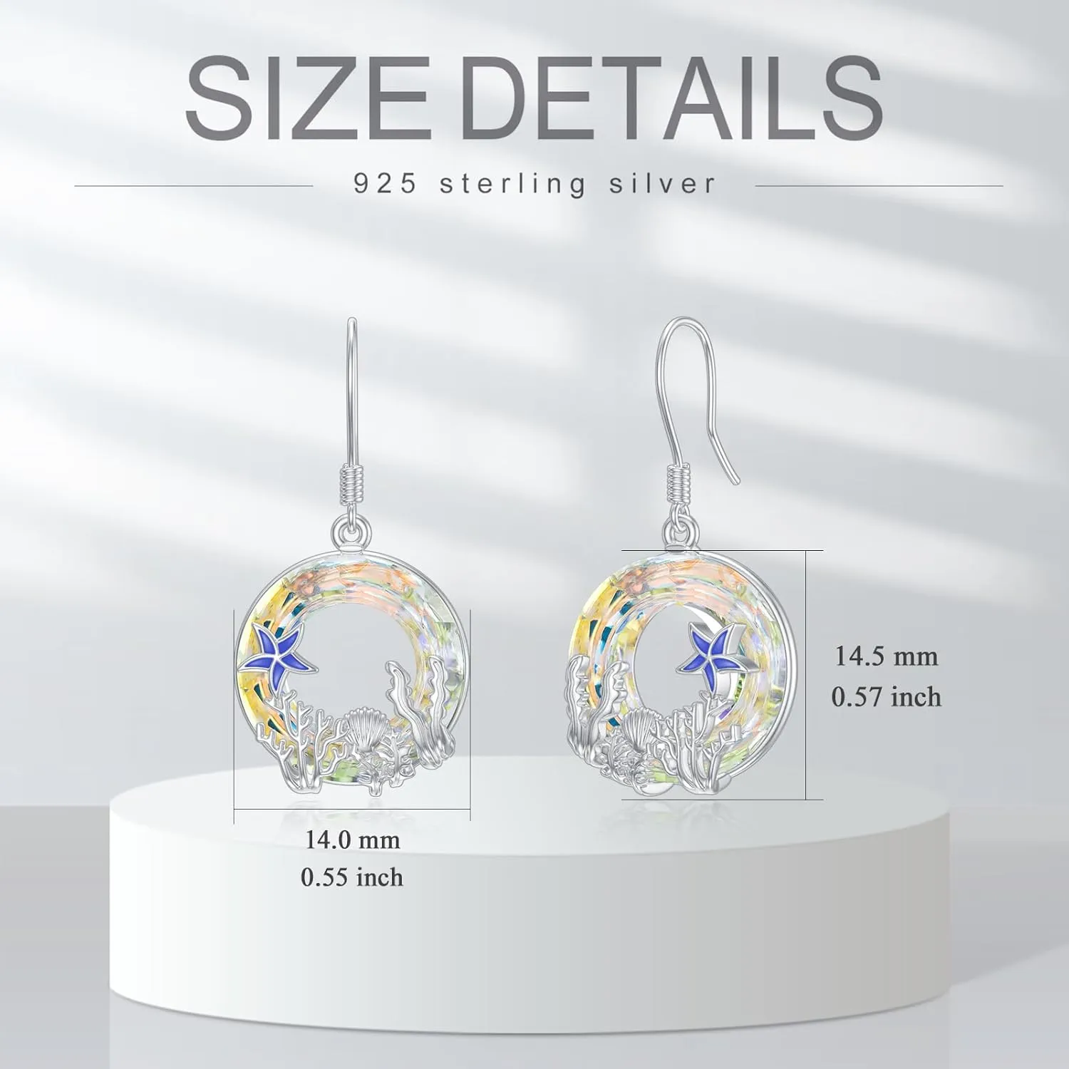 ROMANTIC WORK Sunflower/Spike/Paw Print/Highland Cow/Platypus/Octopus/Ballerina/Alien Earrings 925 Sterling Silver Moonstone Crystal Dangle Earrings Birthday Jewelry Gifts for Women Wife