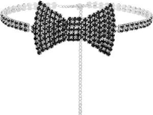 Sethain Boho Rhinestone Choker Necklace Silver Crystal bowknot Necklaces Party Jewelry Accessories for Women and Girls