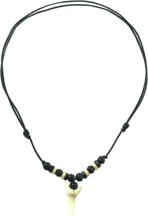 Shark Tooth Necklace,Shark Tooth Necklaces for Men,Wax Rope Shark Necklace,Beach Summer Jewelry for Women Men