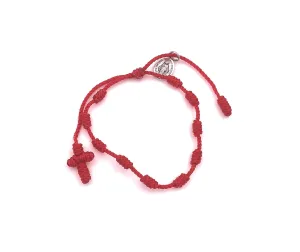 SIFRIMANIA Pray Decade Handmade Mini Rosary Virgin Mary Red String Bracelets (Miraculous Medal)