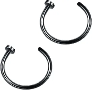 Silvery 20G 0.8mm Titanium Septum Piercing Stainless Steel Septum Horseshoe Hoops Nose Rings C-shaped Nose Lip Piercing Nail Jewelry 6mm