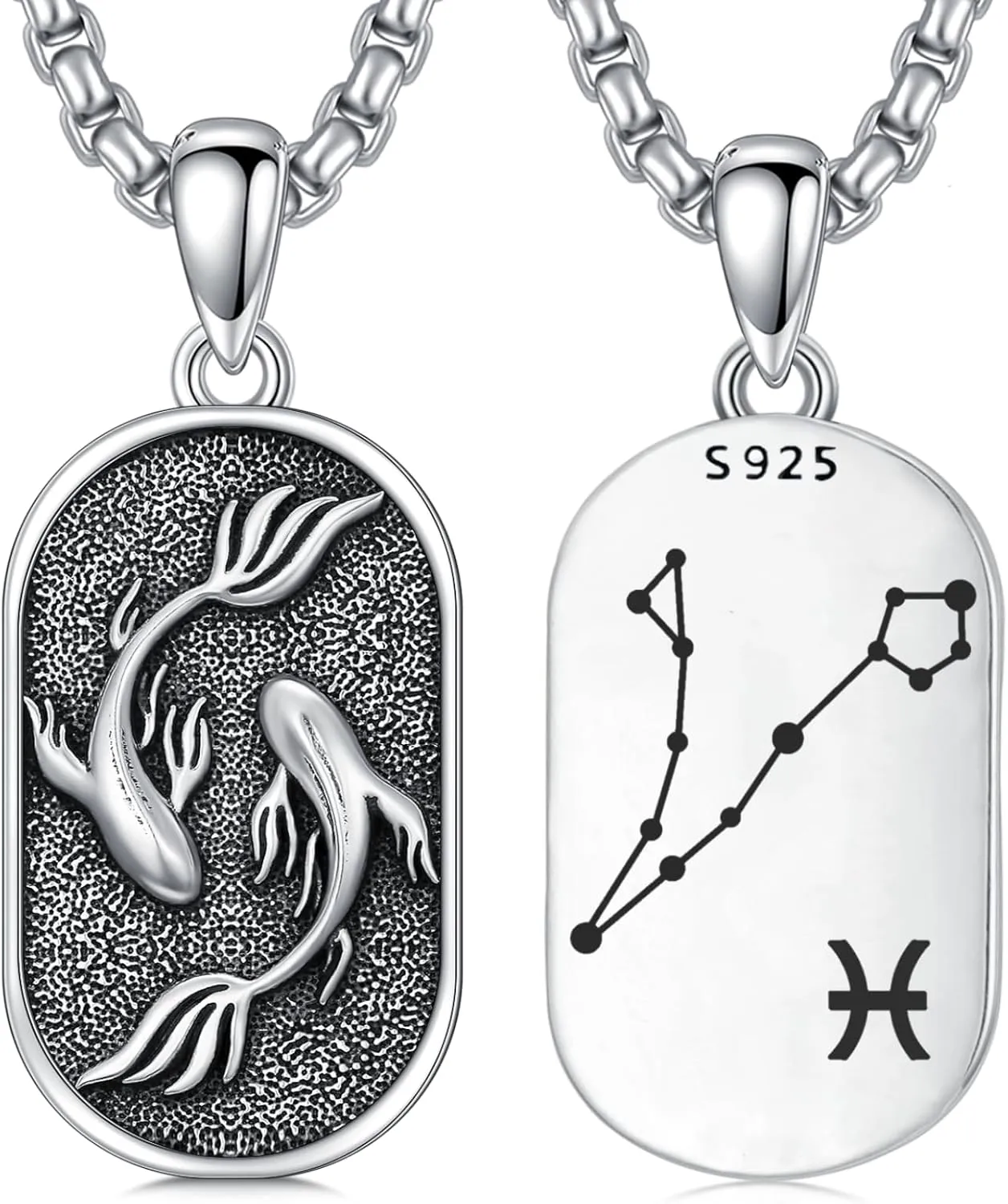 SIMONLY Zodiac Necklace 925 Sterling Silver Constellation Necklace Zodiac Sign Necklaces Horoscope Jewelry Christmas Birthday Astrology Gifts for Women Men Unisex