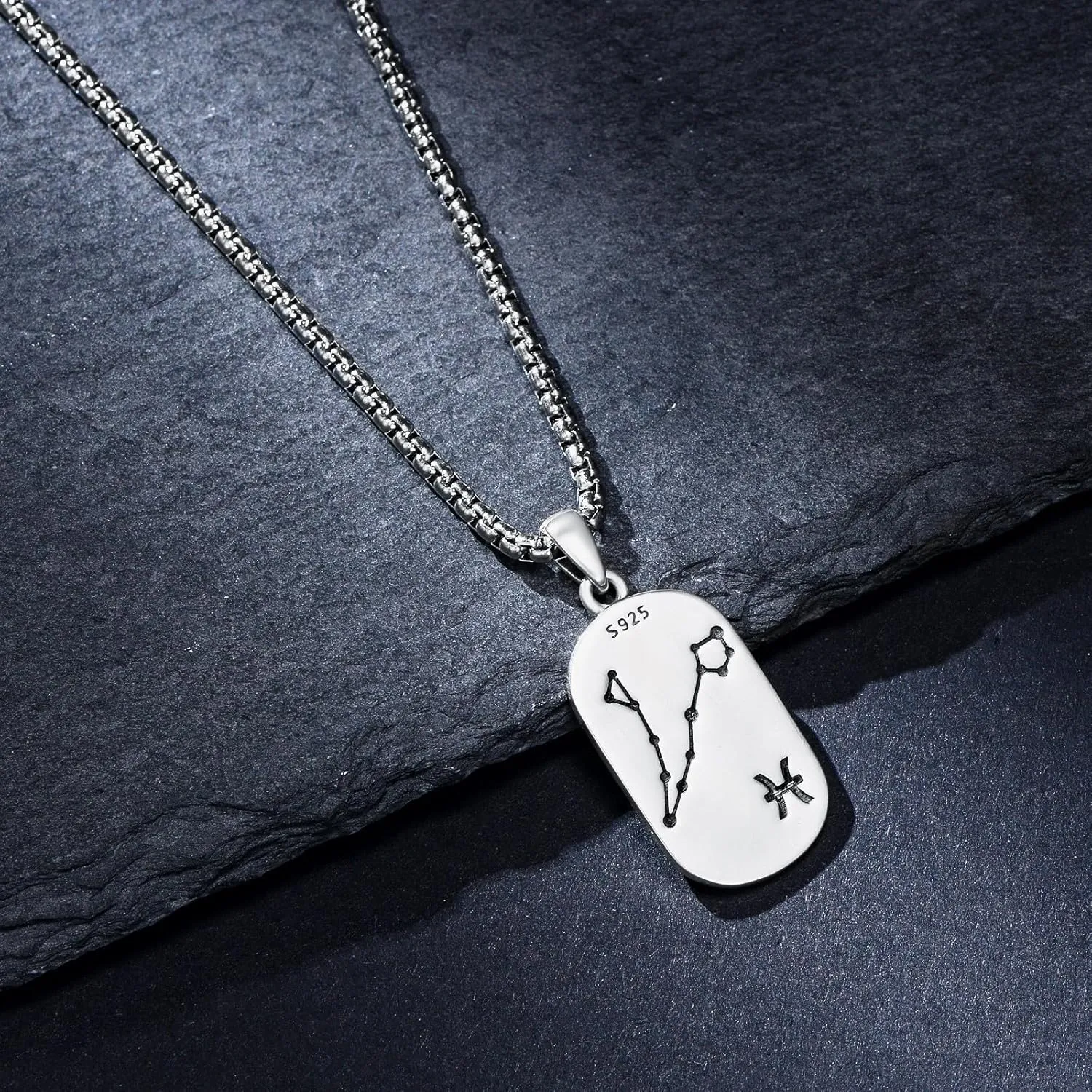 SIMONLY Zodiac Necklace 925 Sterling Silver Constellation Necklace Zodiac Sign Necklaces Horoscope Jewelry Christmas Birthday Astrology Gifts for Women Men Unisex