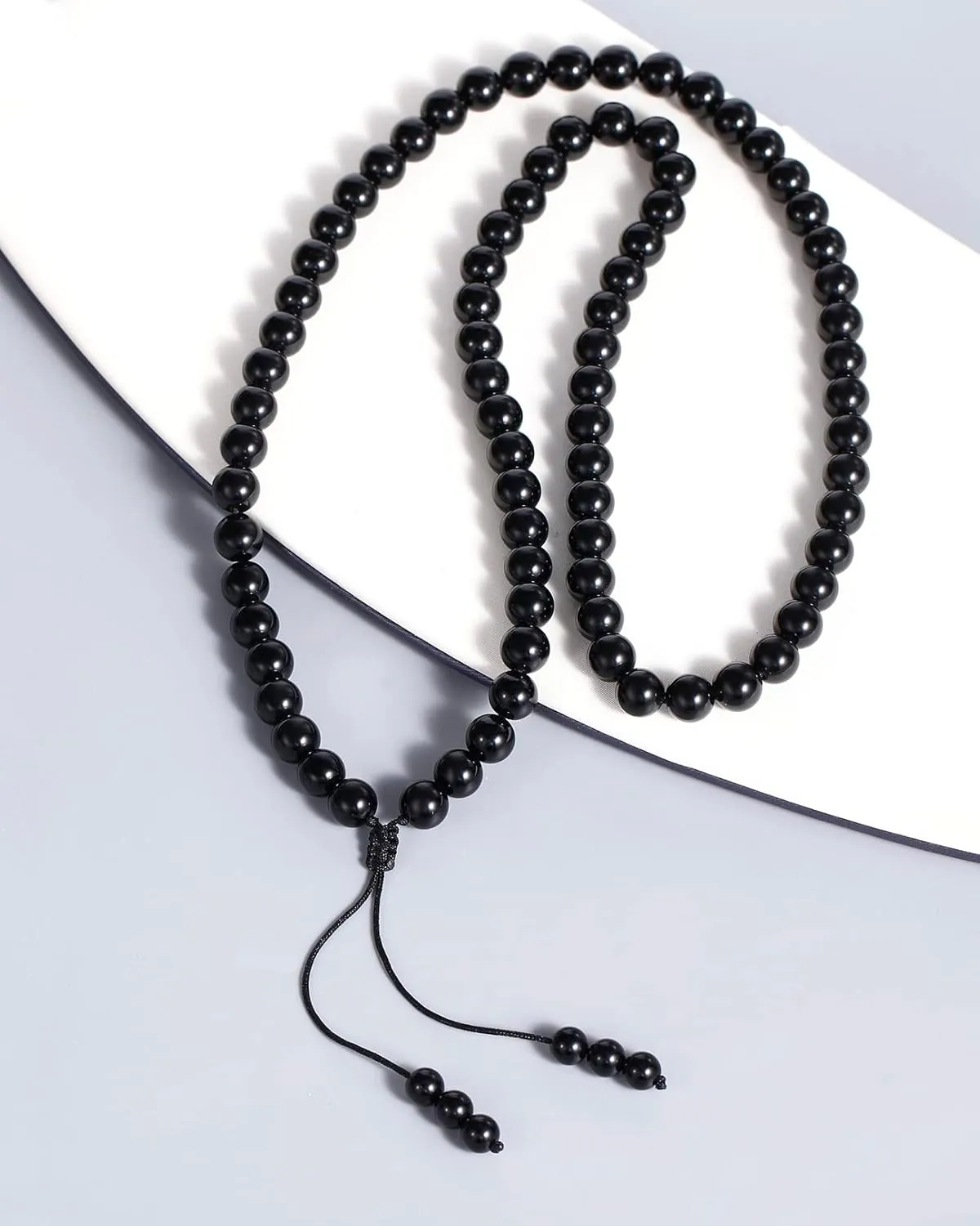 Simple Crystals and Stones Beaded Necklace Protection Balance Meditation Long Necklaces for Women and Men Amulet Jewelry