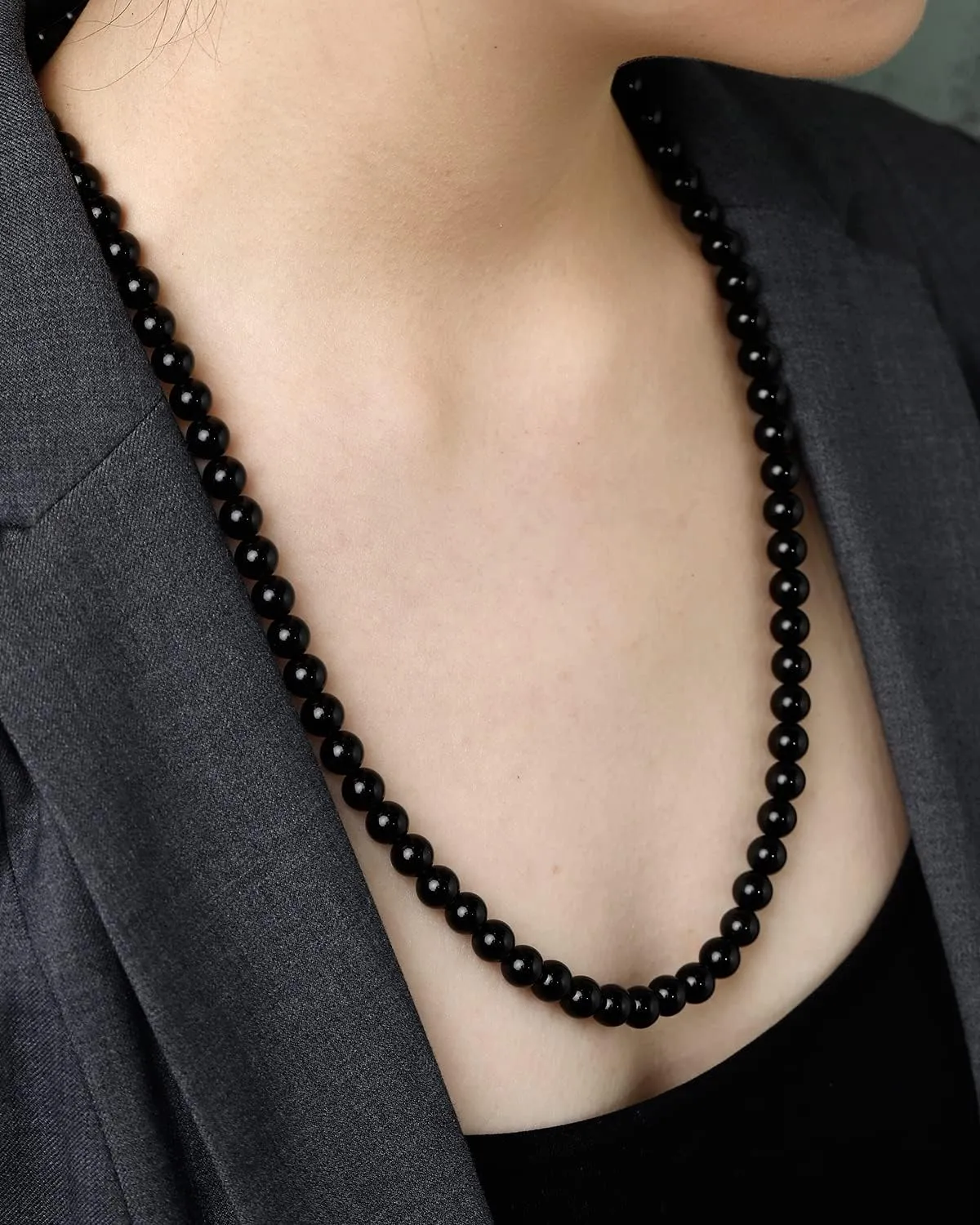 Simple Crystals and Stones Beaded Necklace Protection Balance Meditation Long Necklaces for Women and Men Amulet Jewelry
