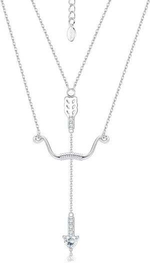 Sllaiss Arrow Layered Chain Necklace for Women AAA Zirconia Valentine Pendant Necklaces Set Couples Jewelry Gift