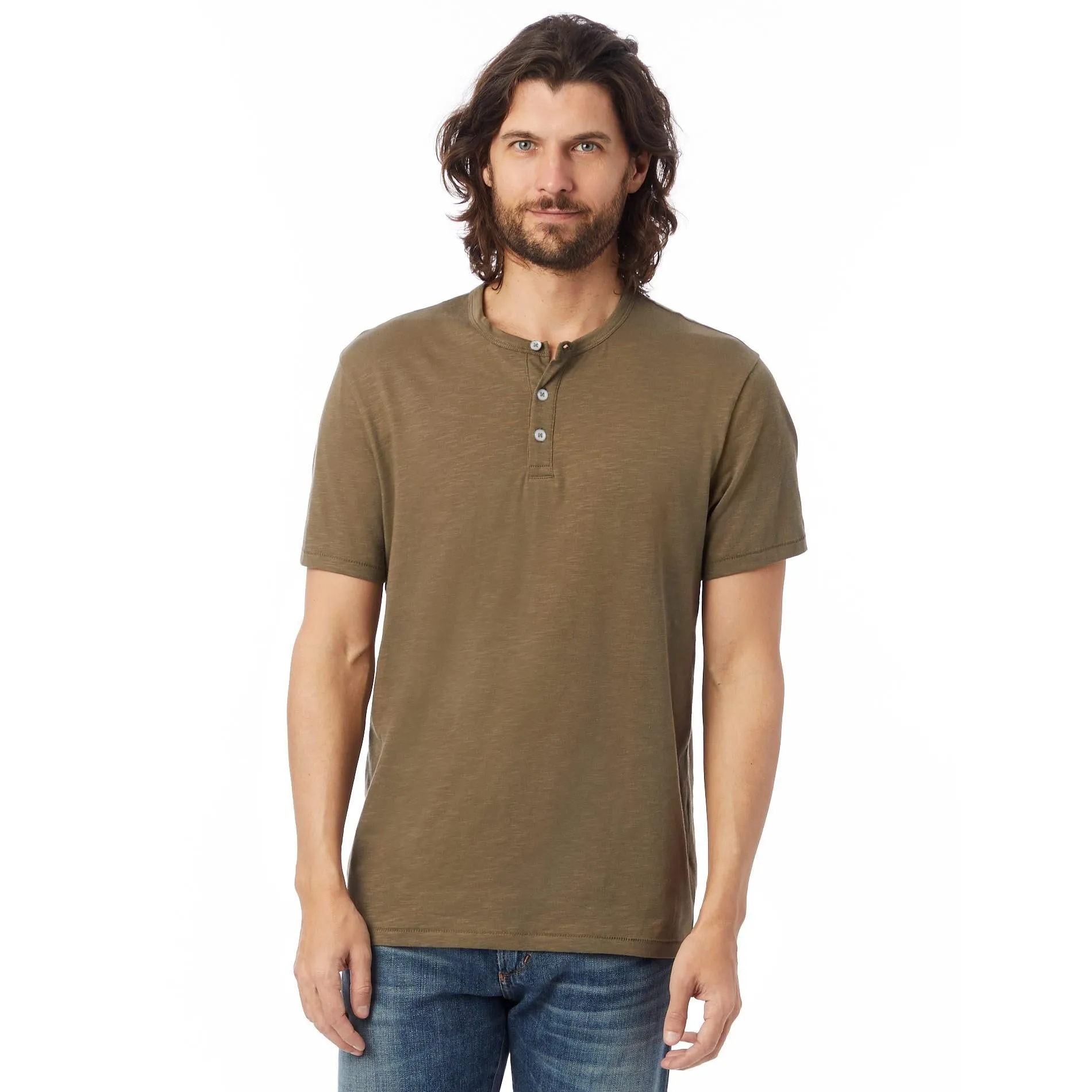 Slub Henley Tee (Olive)