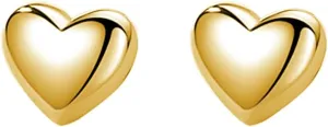 SLUYNZ Solid 925 Sterling Silver 8MM Fat Heart Earrings Studs for Women Teens Sweet Love Studs Earrings