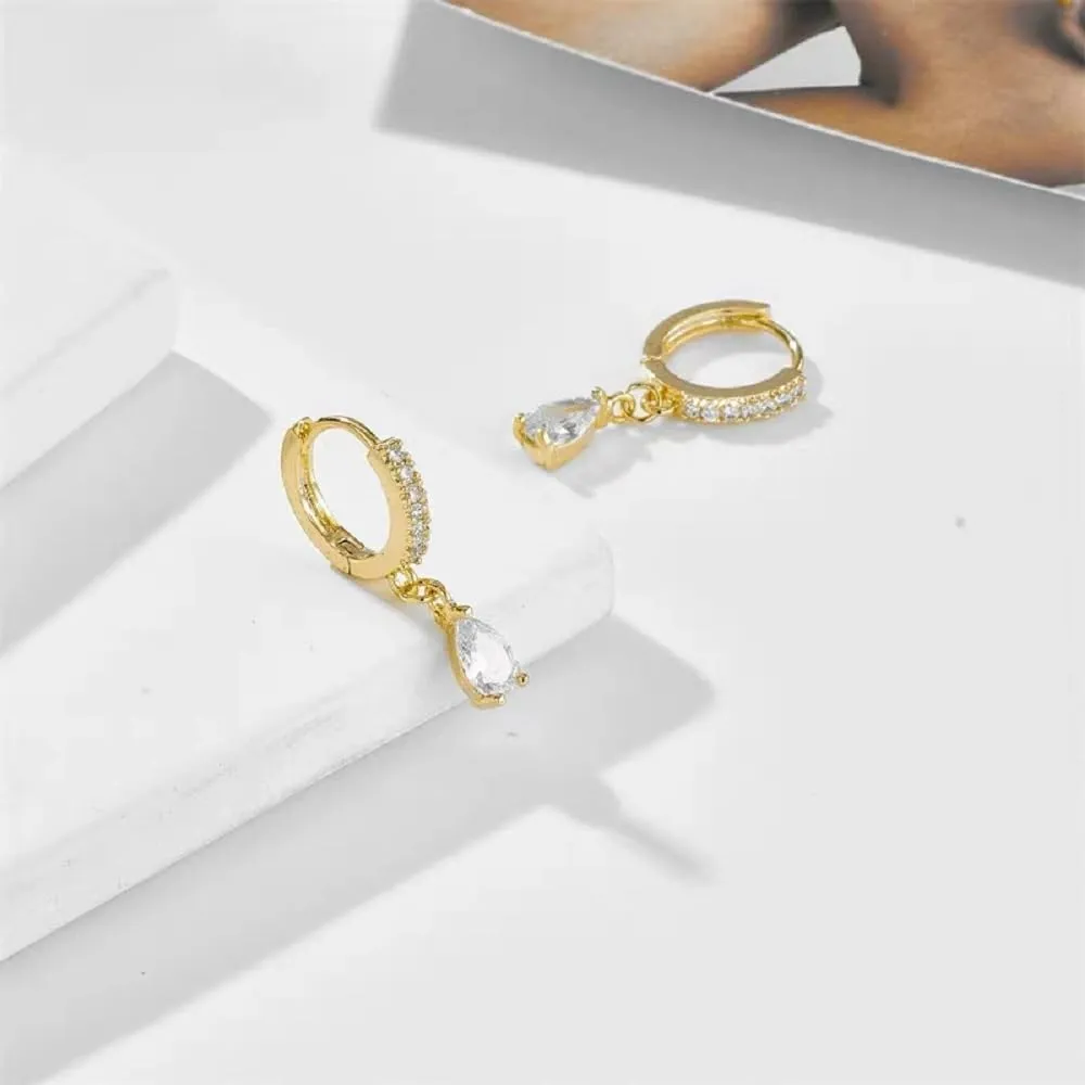 Small Gold Hoop Earrings 14K Gold Plated Huggie Hoop Earrings for Women 1 Pair Dangle Hoop Earrings Hypoallergenic Dainty Drop Gold Earrings Hoops for Women Girls Jewelry Gift
