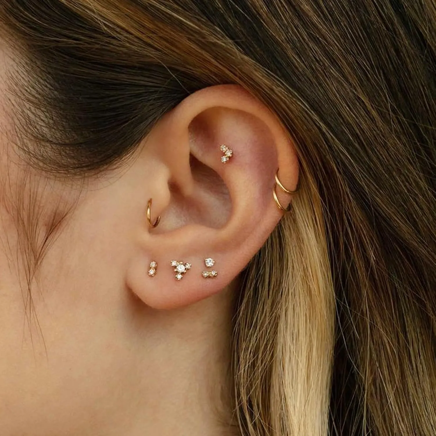 Small Gold Hoop Earrings, Lightweight 14K Gold Plated Huggie Hoop Earrings for Cartilage Helix Tragus, Hypoallergenic Earrings for Women Men, Tiny Thin Hoops Surgical Steel Endless Hoops Earrings 6-10 mm