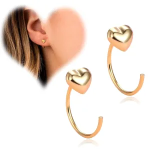 Small Heart Huggie Earrings for Girls, Gold Hoop Stud Earrings Cartilage Hypoallergenic 925 Sterling Silver Earrings for Teen Girls Fashion Birthday Christmas Jewelry Gifts