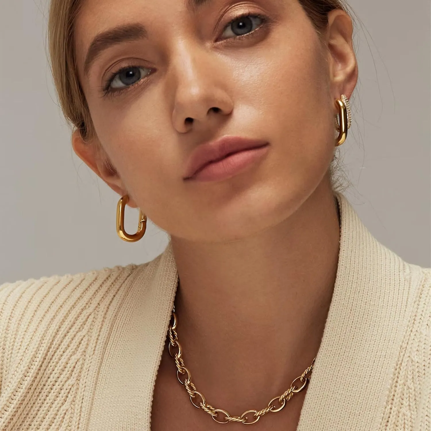 Small Hoop Earrings for Women 14K Gold Plated Huggie Hoop Earrings Lightweight Hypoallergenic Earring Set Cute Earrings Pack for Women Trendy Jewelry Gifts