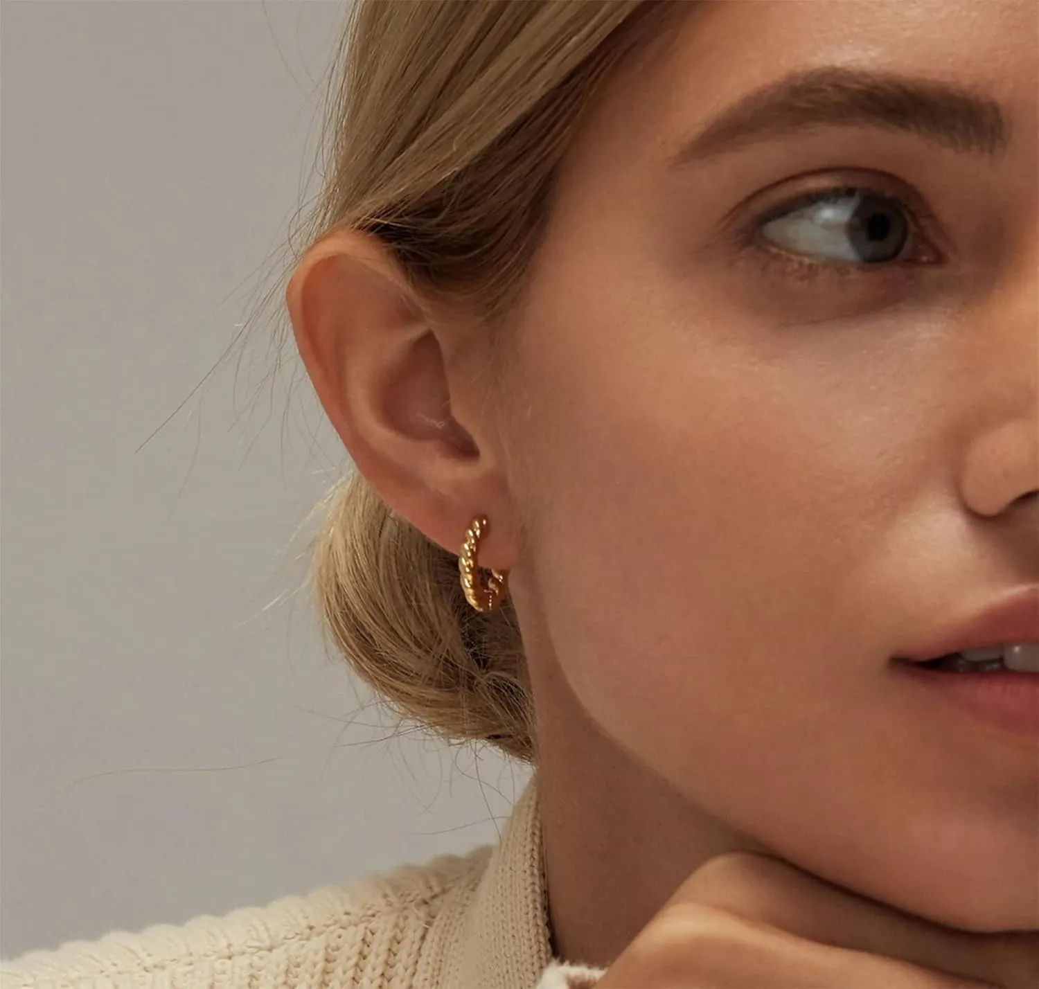 Small Hoop Earrings for Women 14K Gold Plated Huggie Hoop Earrings Lightweight Hypoallergenic Earring Set Cute Earrings Pack for Women Trendy Jewelry Gifts