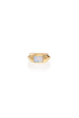 Small Ring in 18K Rose Gold & Mother of Pearl Stone