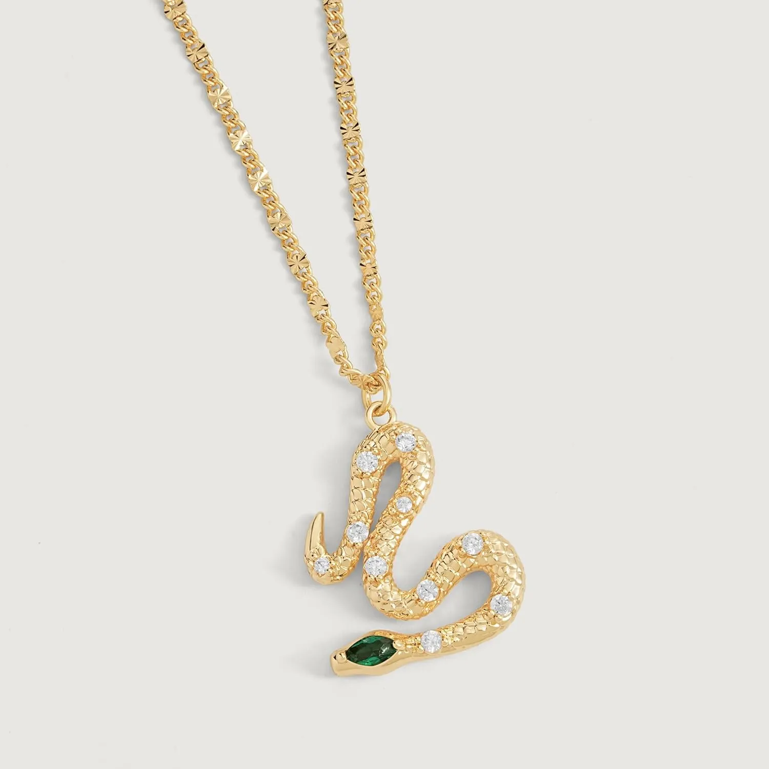 Snake Necklace for Women Trendy 14K Gold Plated Cubic Zirconia Dainty Serpent Pendant Necklaces Handmade Gold Jewelry Gifts