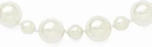 Sonia Jewels Majestik 7and12mm White Imitation Shell Pearl Hand-Knot Slip On Necklace 36"