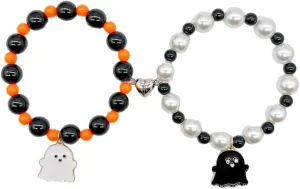 Spider Matching Bracelets Friendship Couples Relationship Bracelet Pinky Promise Best Friends Distance Bracelet for 2 Halloween Jewelry Gifts for Women Men Kids