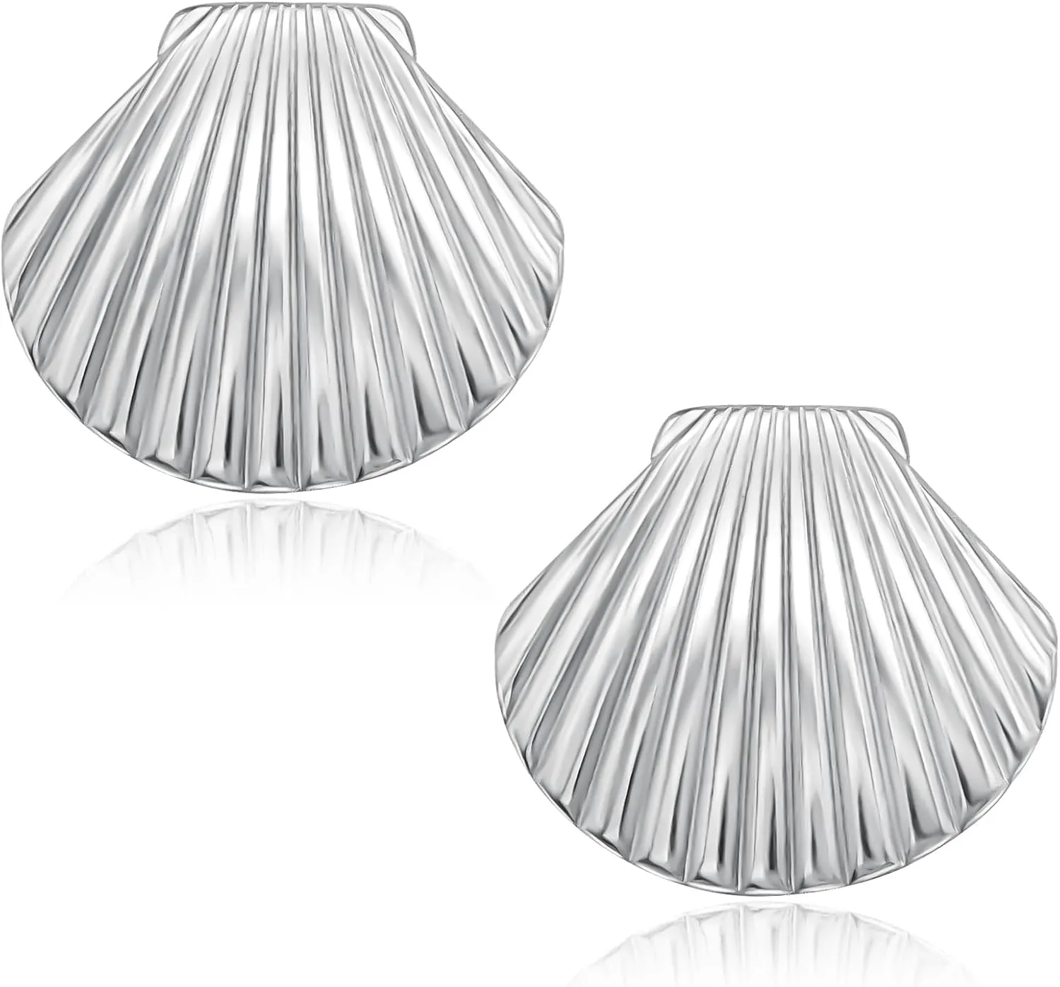 Stainless Steel Conch Shell Earring Studs 18k Gold Plated Spiral Seashell Earrings for Women Huggie Hoop Seashell Earrings Set Summer Beach Jewelry Gifts