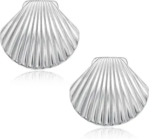 Stainless Steel Conch Shell Earring Studs 18k Gold Plated Spiral Seashell Earrings for Women Huggie Hoop Seashell Earrings Set Summer Beach Jewelry Gifts