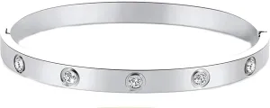 Stainless Steel for Ladies Men Bracelet Bangle Yellow 18k Gold Plated Diamonique CZ stone crystal