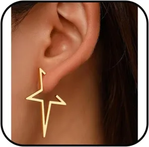 Star Earrings Garbage Earrings Y2k Goth Earrings Punk Star Earrings Garbage Earrings Fashion Forward Earrings Stainless Steel Y2k Earrings Gold Jewelry for Ladies