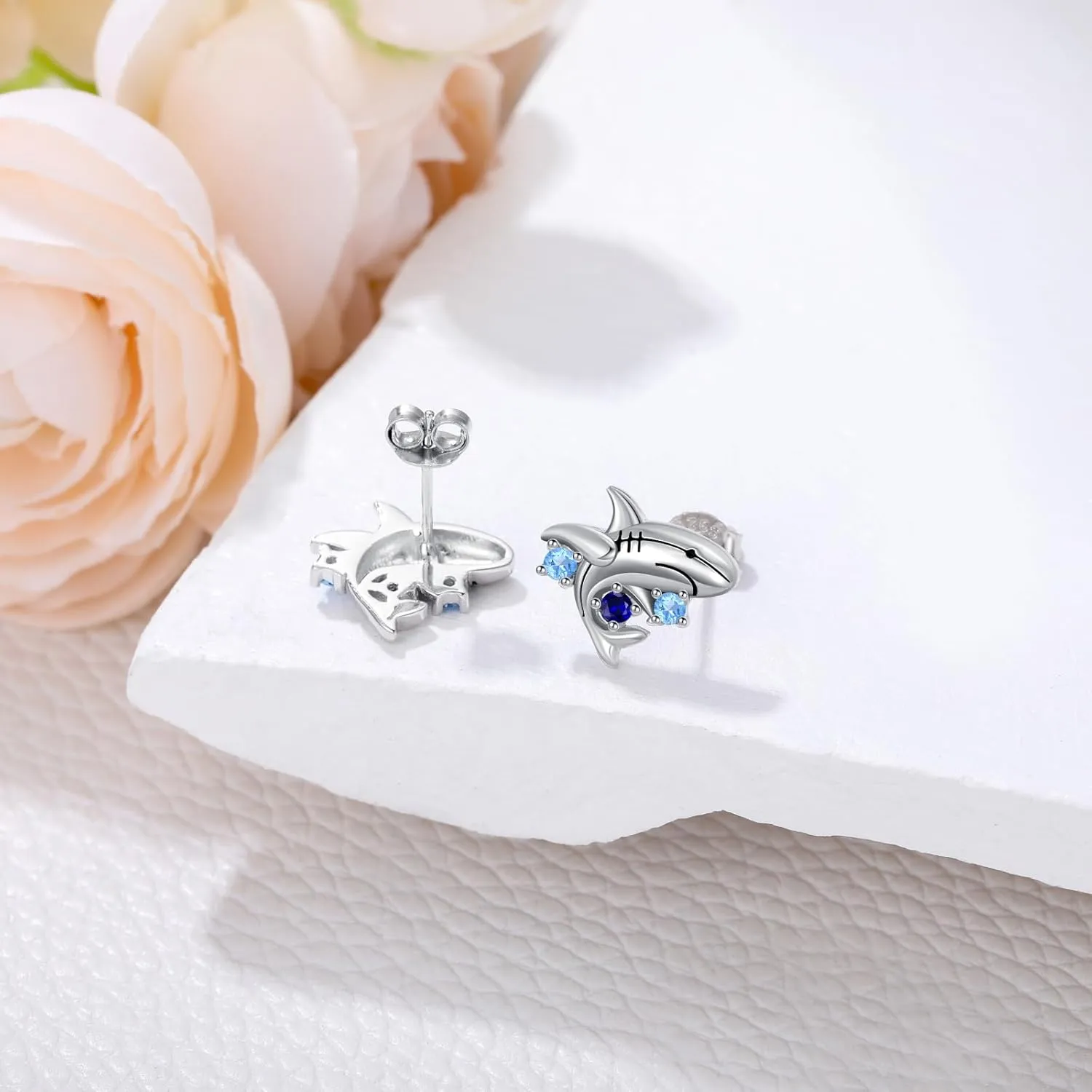Sterling Silver Dinosaur/Turtle/Sheep/Dragonfly/Panda/Bunny/Mushroom/Cat/Spider Stud Earrings Animal Earring Hypoallergenic Jewelry Gifts for Women Sister Daughter