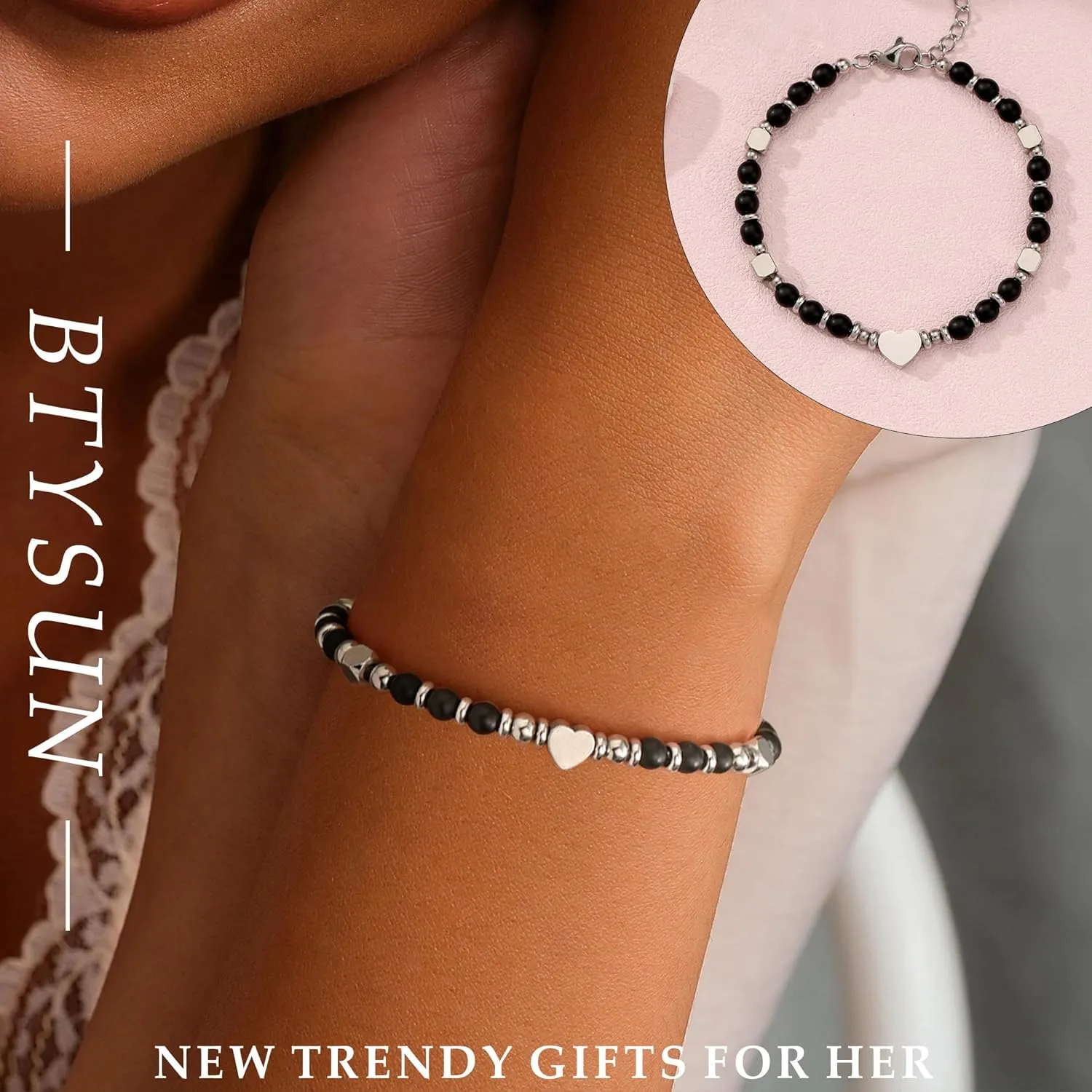 Stocking Stuffers for Women Teens, Gifts for Mom Christmas Gift Mothers Day Gifts for Grandma Daughter Bonus Mom Nature Stone Bead Bracelets for Women Graduation Gift for Her 2025