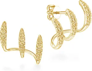 Stylish Cuff Earrings for Women Cat Claw Illusion Stud Silver Earrings Minimalist Jewelry Gifts