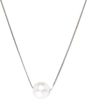 Sucrain Pearl Necklaces for Women, 925 Sterling Silver Pearl Necklace Adjustable Length Necklace for Birthday Women Jewelry Accessory
