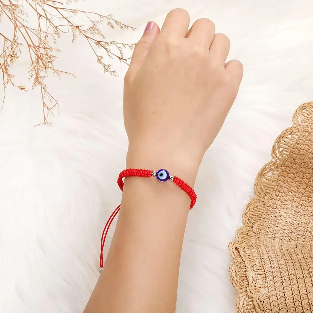 SUMMER LOVE 8mm 10mm Black Red String Evil Eye Bracelet Mal De Ojo Kabbalah Amulet Nazar for Family Couple Bestfriend Women Men Girls Boys