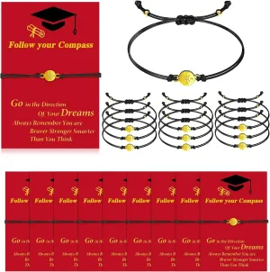 Sureio 10 Pieces 2025 Graduation Gifts for Her/Him Adjustable Compass Bracelets Class of 2025 Grads Gifts High School Senior Night for College University Middle School Students Present