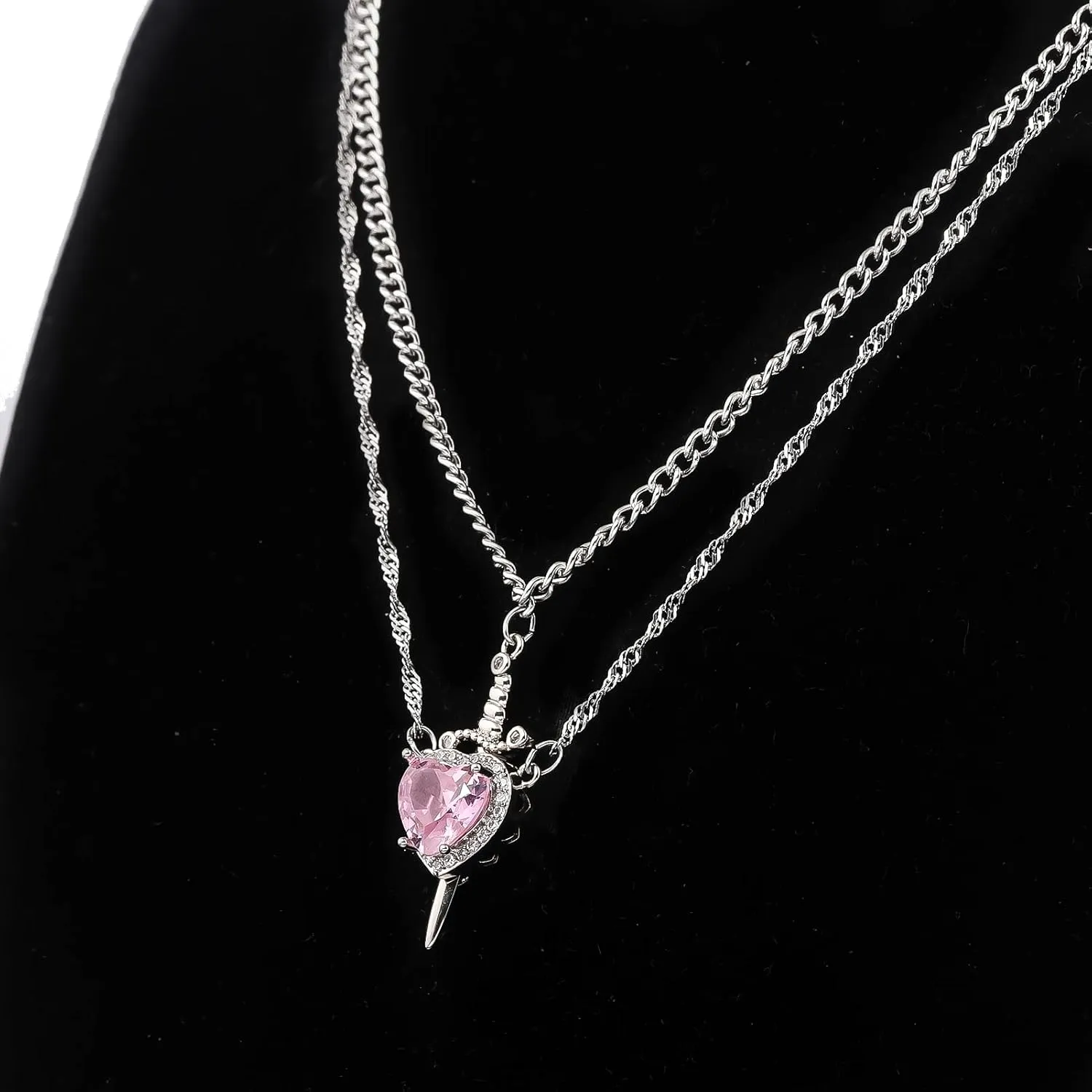 Sword Heart Matching Couple Necklaces - Bff Neckalce for 2 Best Friends - Beautiful Jewelry Gift for Women Men