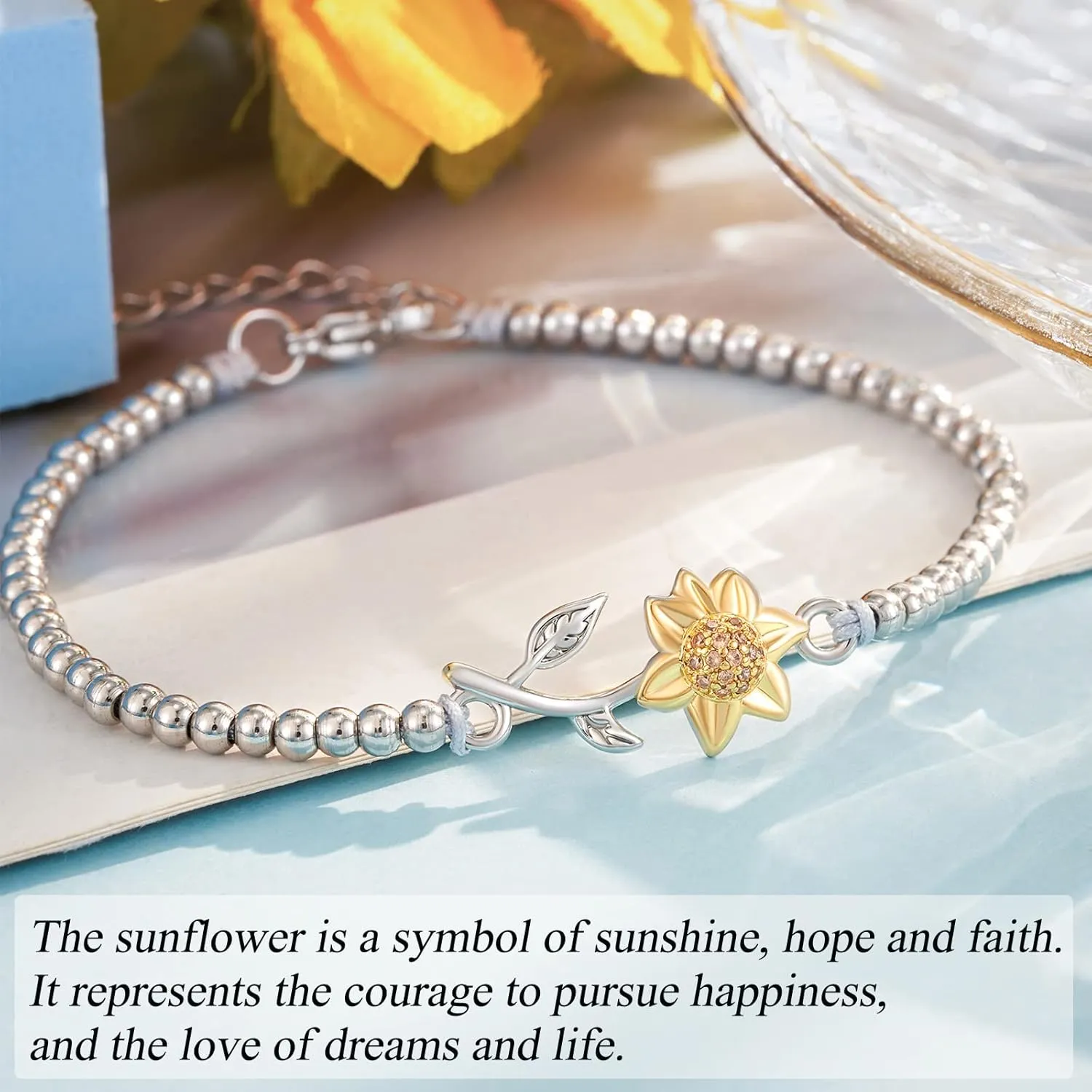 Tarsus Sunflower Gifts for Women Teen Girls, Sunflower Bracelets for Women