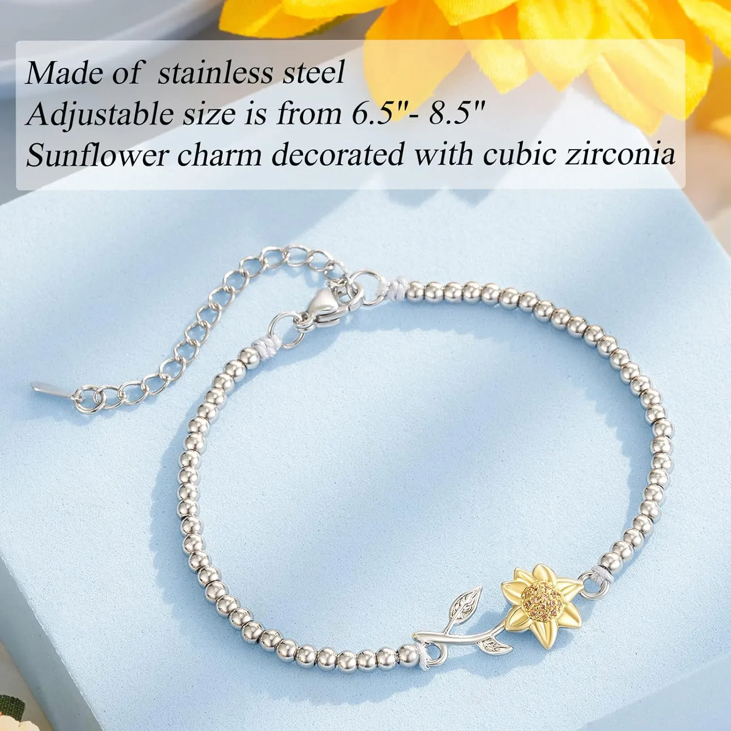 Tarsus Sunflower Gifts for Women Teen Girls, Sunflower Bracelets for Women
