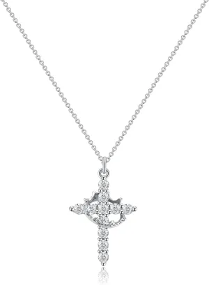 Tewiky Diamond Cross Necklace for women-Dainty 14k Gold Cubic Zirconia Pendant Necklaces Simple Gold Cross Pendant Necklace Cute Tiny Gold Jewelry