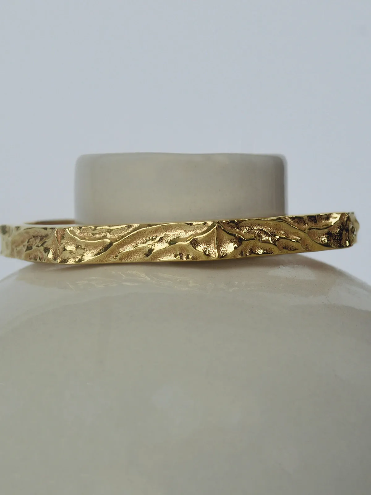 Textured Hexagonal Bangle Bracelet