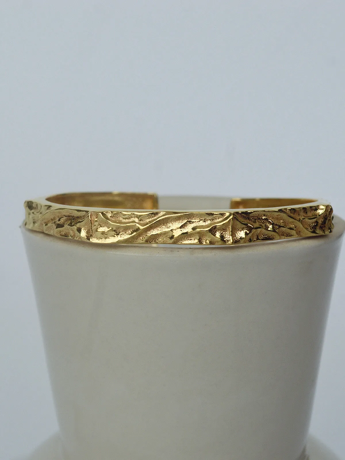 Textured Hexagonal Bangle Bracelet