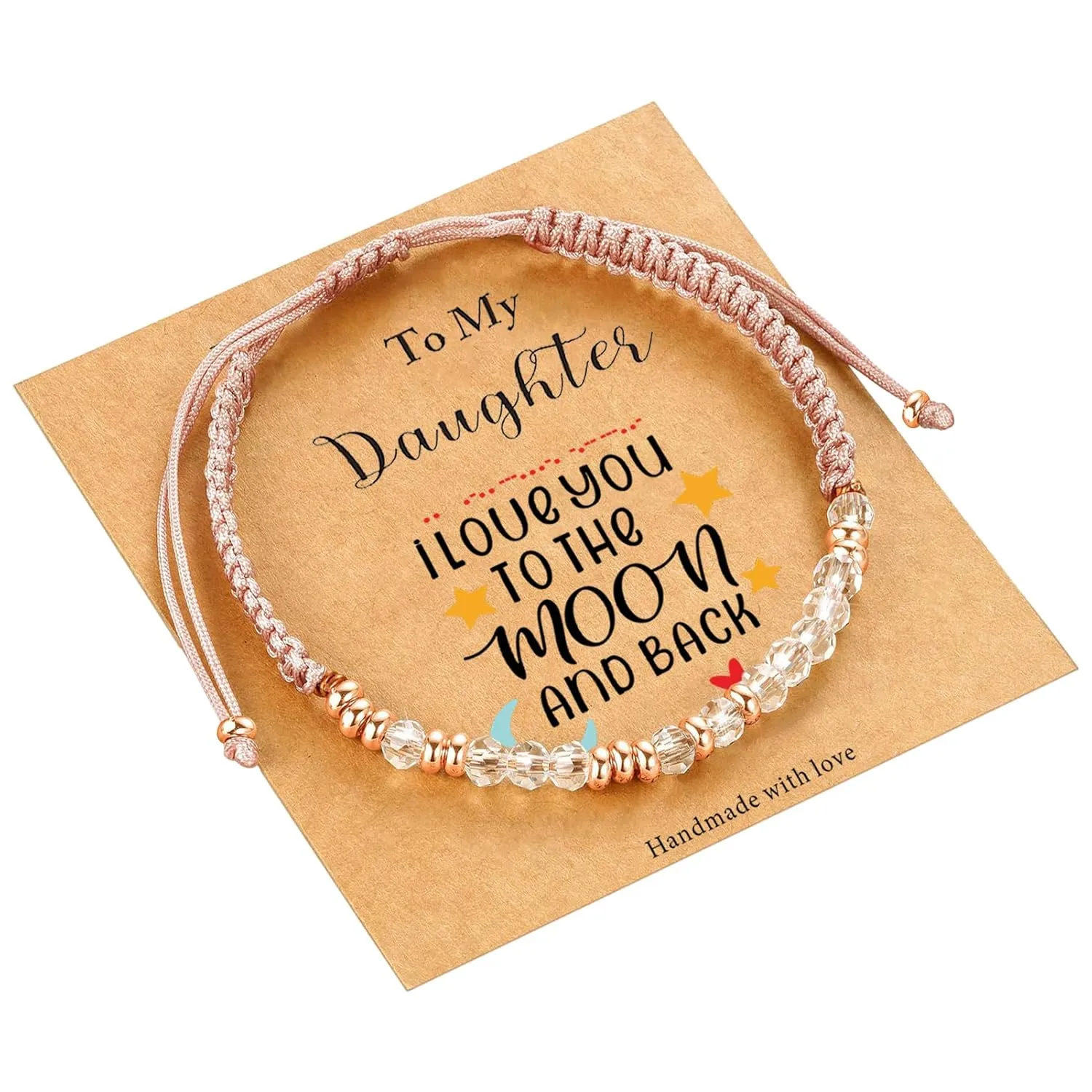 to My Daughter Bracelet Gifts from Mom Dad, Graduation Gifts Teen Girl Gifts Trendy Stuff Mothers Day Birthday Gifts for Teen Girls Daughter Her I Love You Morse Code Pink Bracelets Girls