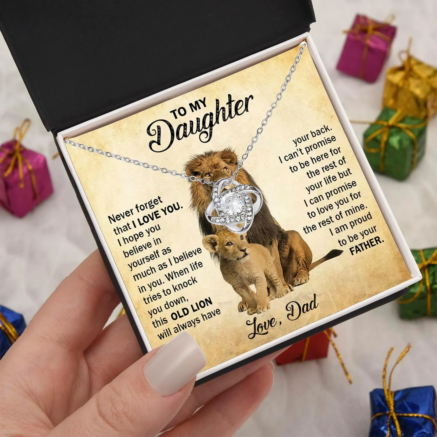 To My Daughter Necklace, Daughter Gifts From Dad, Father Daughters Necklace, Daughters Necklaces From Dad, Graduation Christmas Birthday Gifts For Her From Father Mother